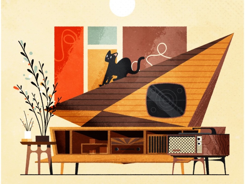 Komet! design furniture cat retrofuturism retro midcenturymodern illus.jpg