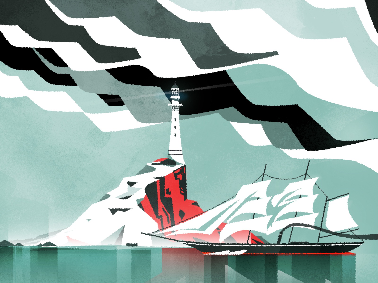 Lighthouse lighthouse retro skyline architecture illustrator minimalis.jpg