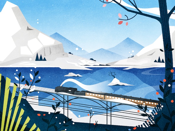 Lonely Train texture design minimalist illustration vector.jpg