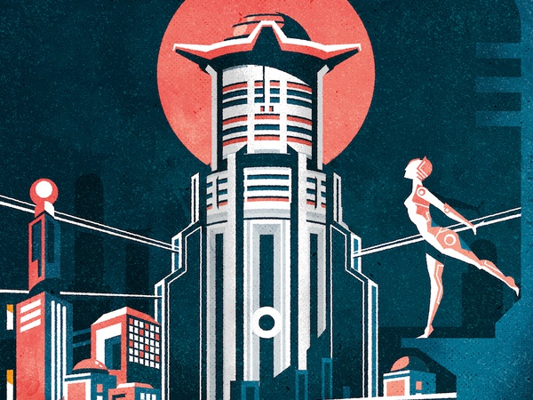 Metro futurism design vector texture skyline city architecture illustr.jpg
