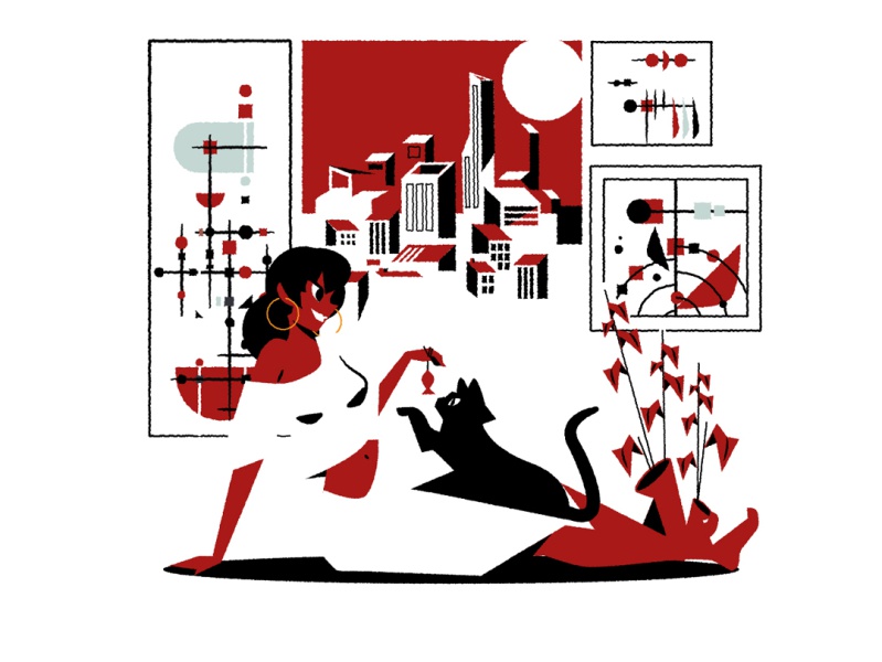 Play time space negative woman city illustrator minimalist texture ill.jpg