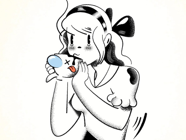Sippin my cup ink vector coffee rubber classic animation fleischer.jpg
