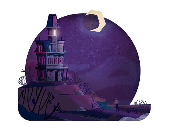 Southern Gothic thriller architecture victorian vector halloween scary.jpg