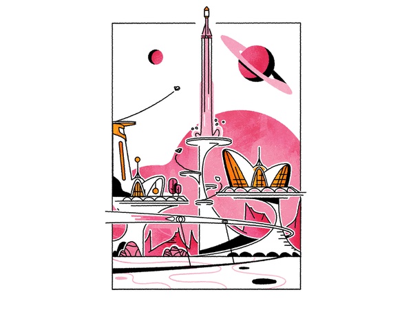 Space Googie! retro architecture illustration futurism logo cityscape.jpg
