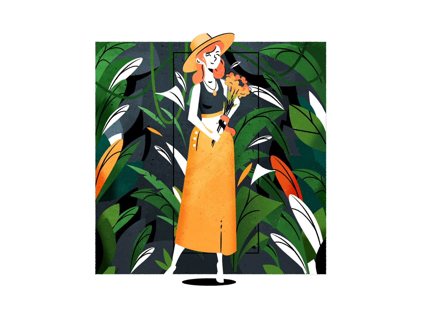 Spring Girl design girl woman character texutre springtime illustrator.jpg