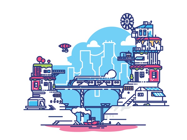 Stacked Houses icon outline minimalist strokes train boat windpunk hou.jpg