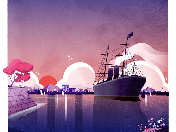 Steamboat design skyline illustrator minimalist texture city illustrat.jpg