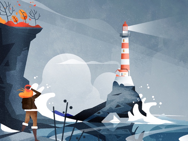 Stormy Lighthouse design illustrator illustration architecture texture.jpg