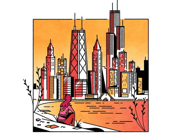 The City design urban illustrator cityscape skyline texture minimalist.jpg