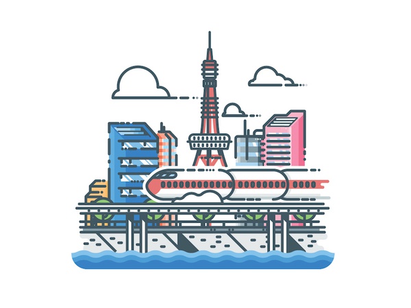 Tokyo Tower and a little more tokyo japan sticker minimalist vector me.jpg