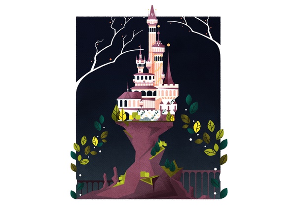 Vertical fantasy skyline texture fantasy castle illustration vector.jpg