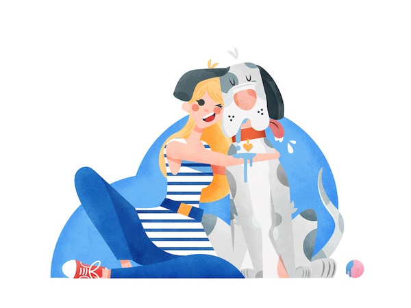 Violette and doggy illustration vector love girl woman cute adorabe pe.jpg