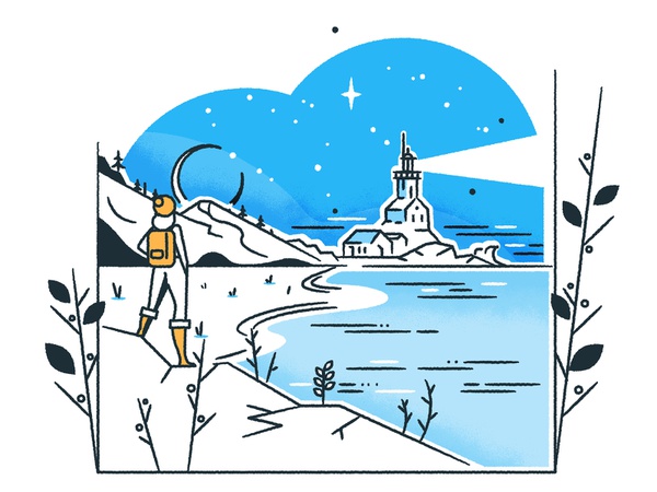 Winter Lighthouse sticker icon lighthouse design architecture cityscap.jpg