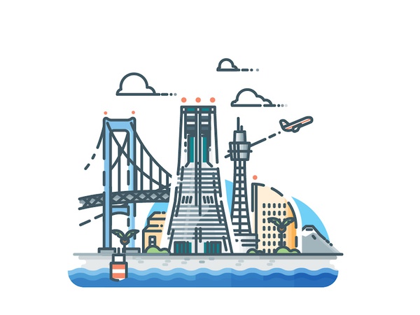 Yokohama vector urban yokohama sticker skyline minimalist metropolis j.jpg