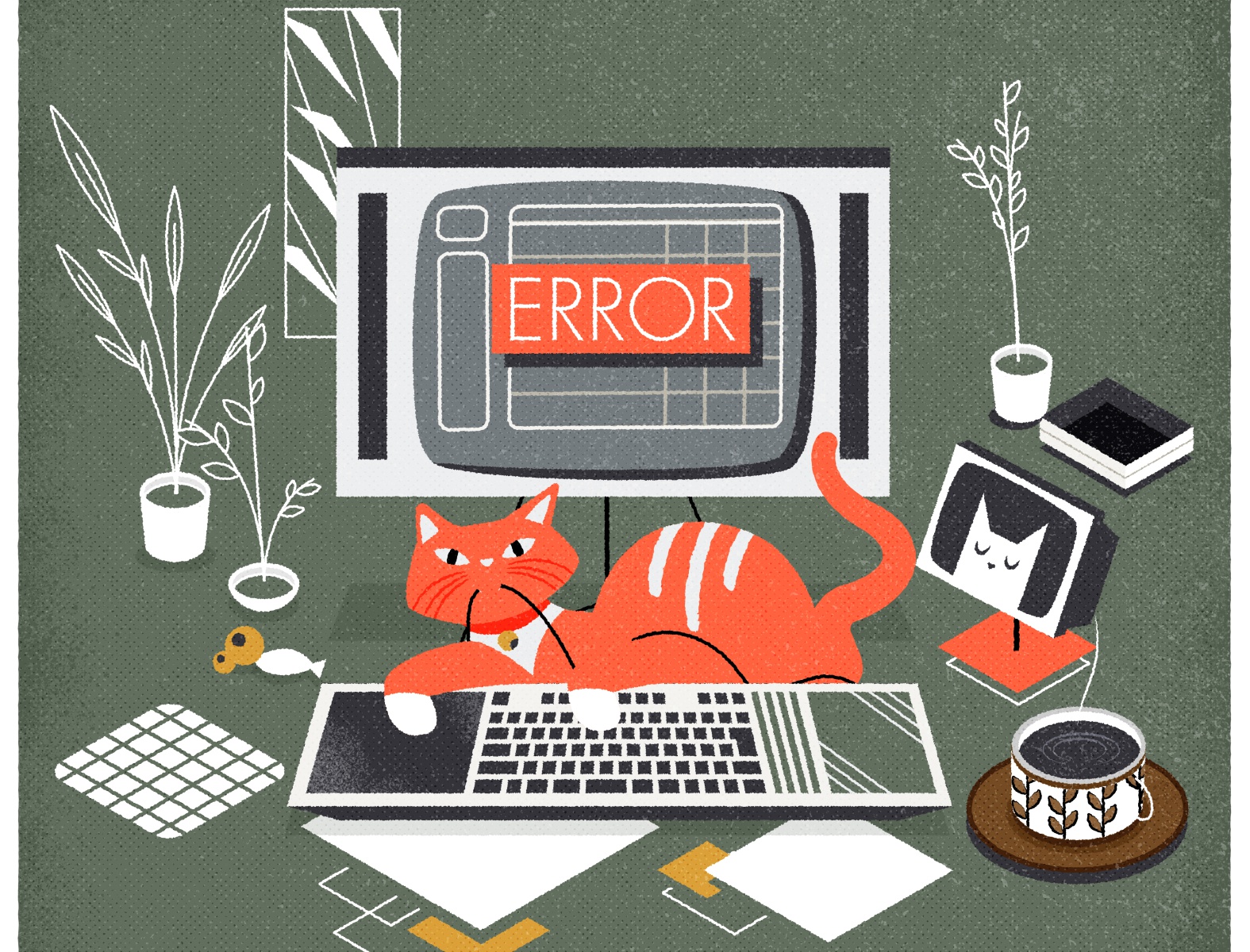 KITTY, NO! editorial cat illustrator minimalist texture illustration v.jpg