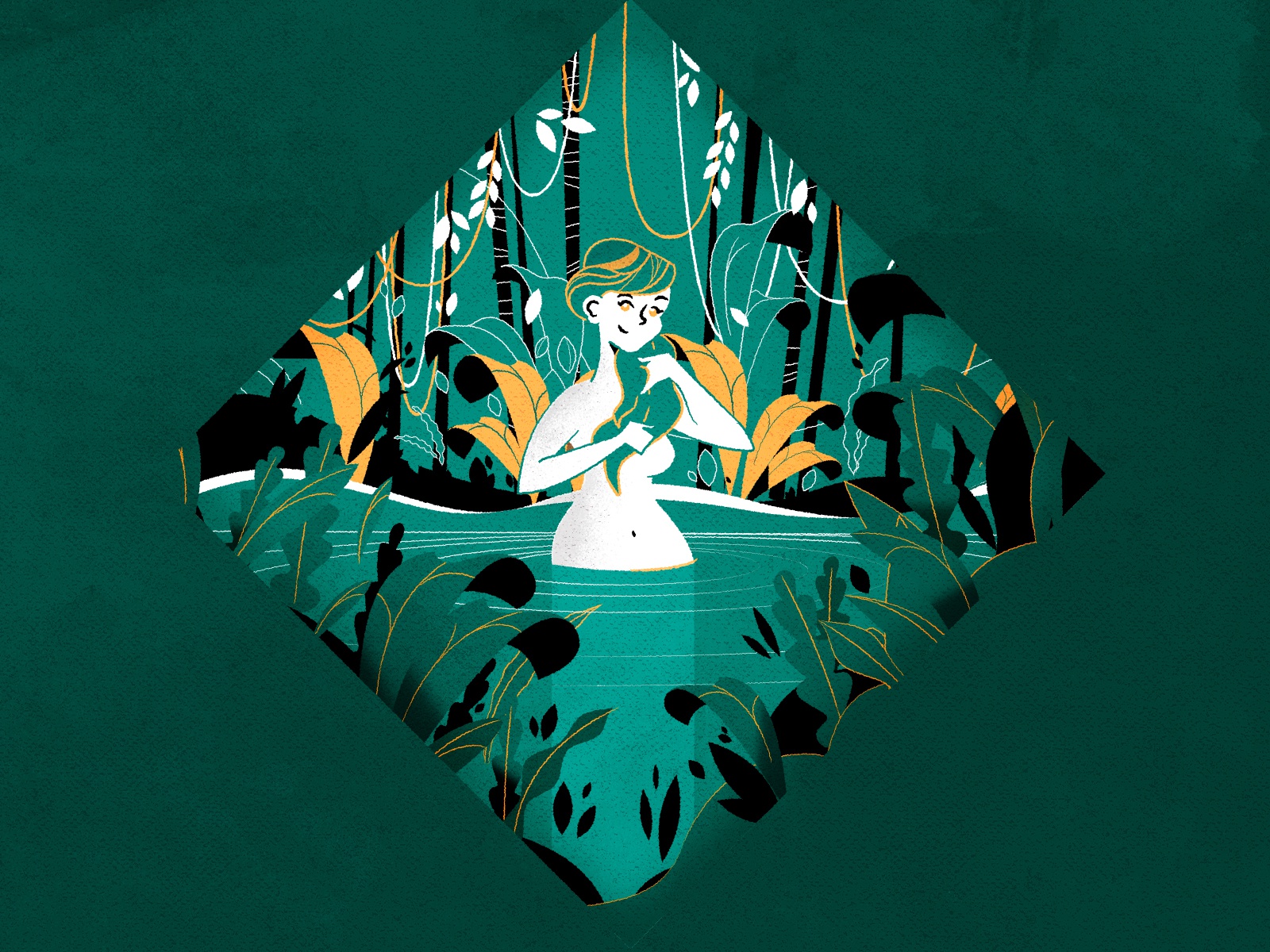 La Baigneuse character woman bath flora floral flower texture illustra.jpg