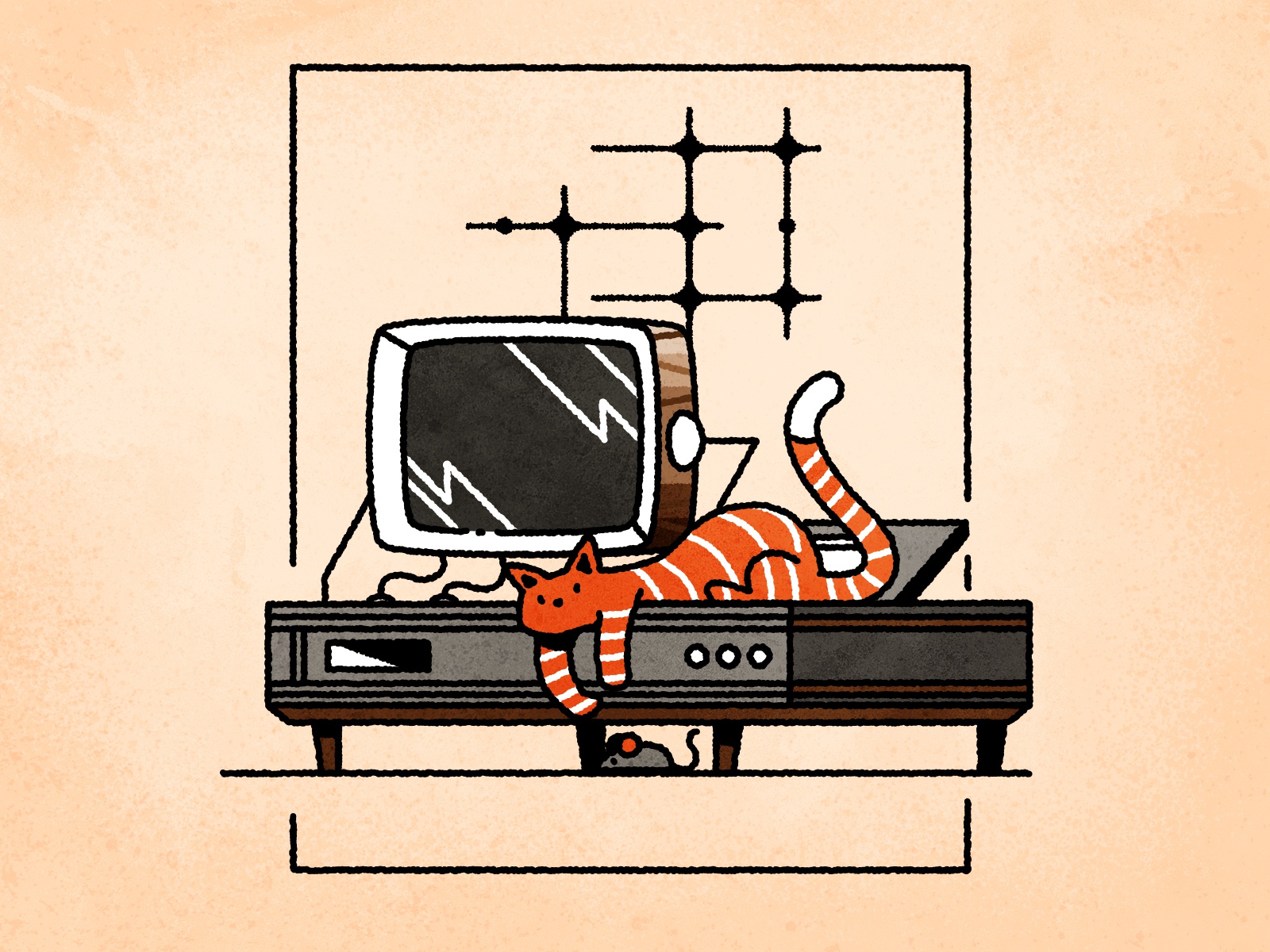 More kitties and retro computers cat futurism retro design illustrator.jpg