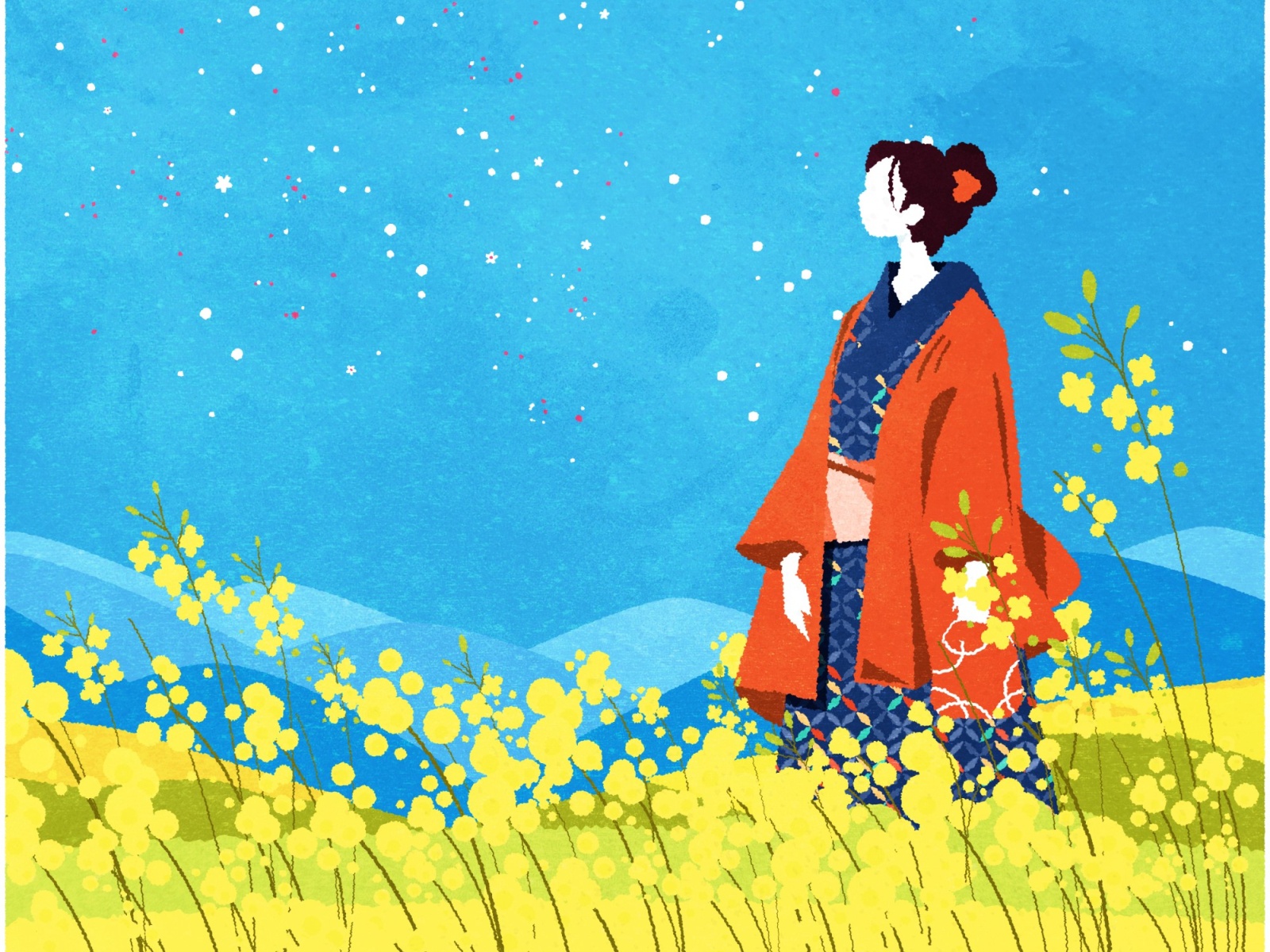 Nanohana nature illustration design character flat nature skyline illu.jpg