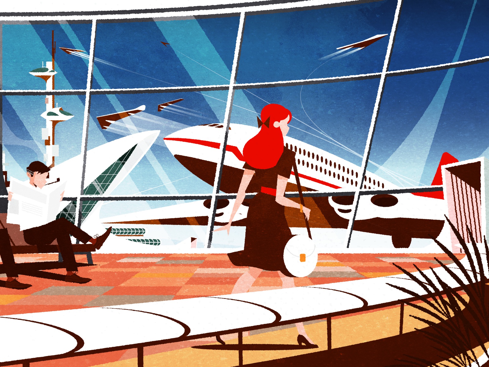 Retro Airport retro illustrator futurism architecture minimalist textu.jpg