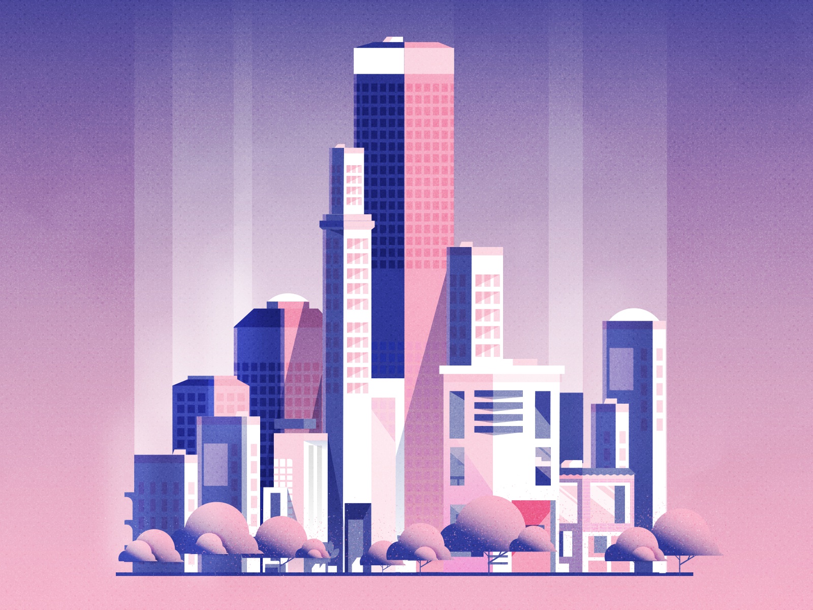 Sakura Season cityscape skyline design illustration city illustration.jpg