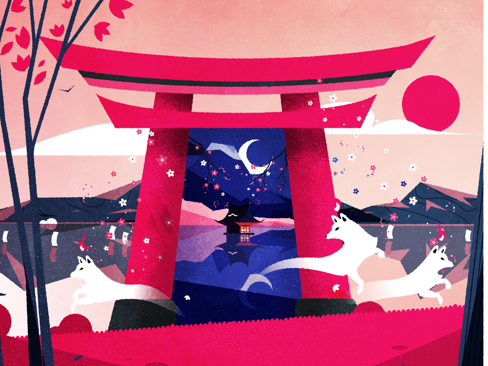 Torii! design flat shinto torii japan skyline illustrator minimalist t.jpg