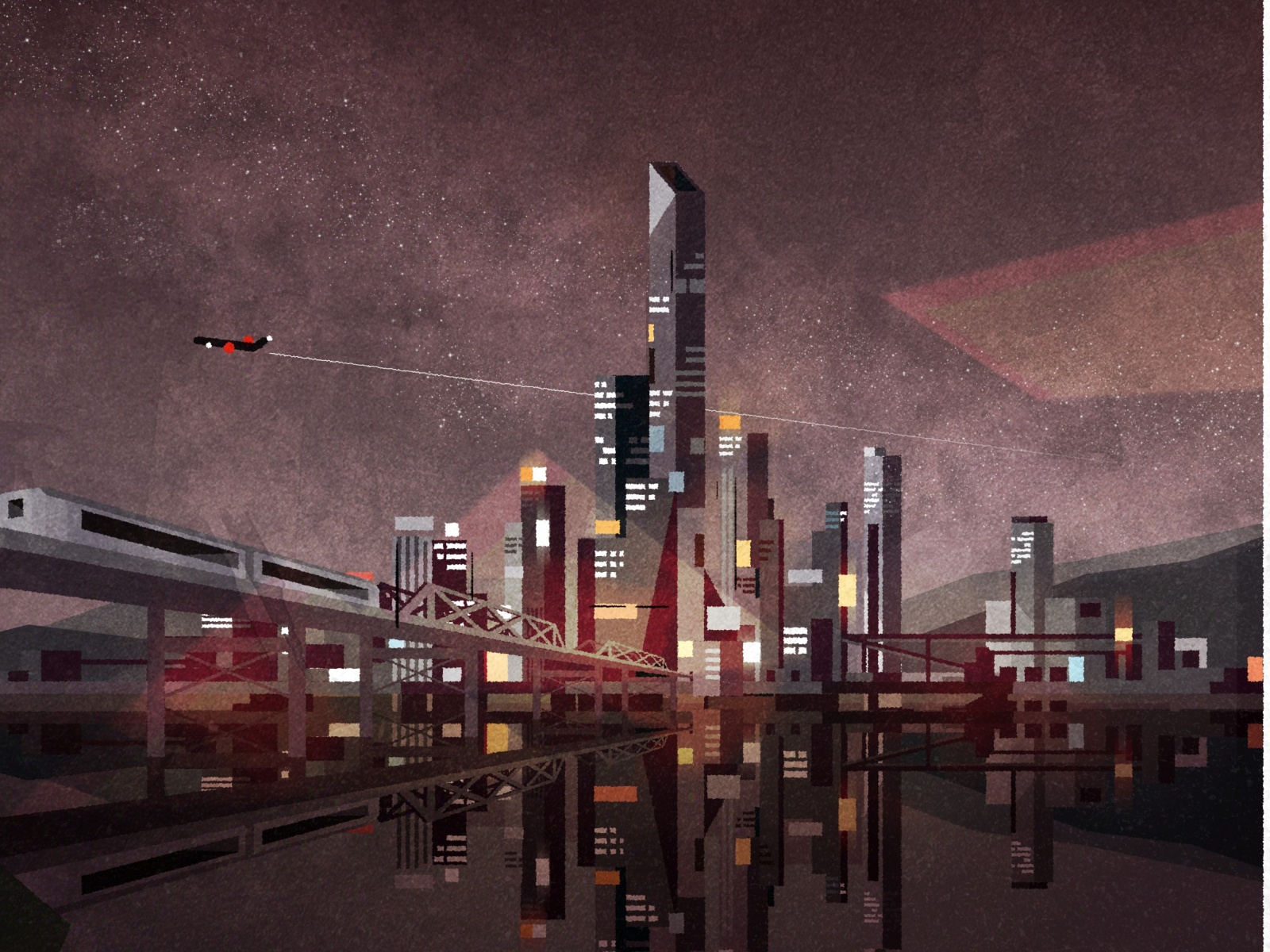 Urban Night cityscape design skyline architecture city illustrator min.jpg