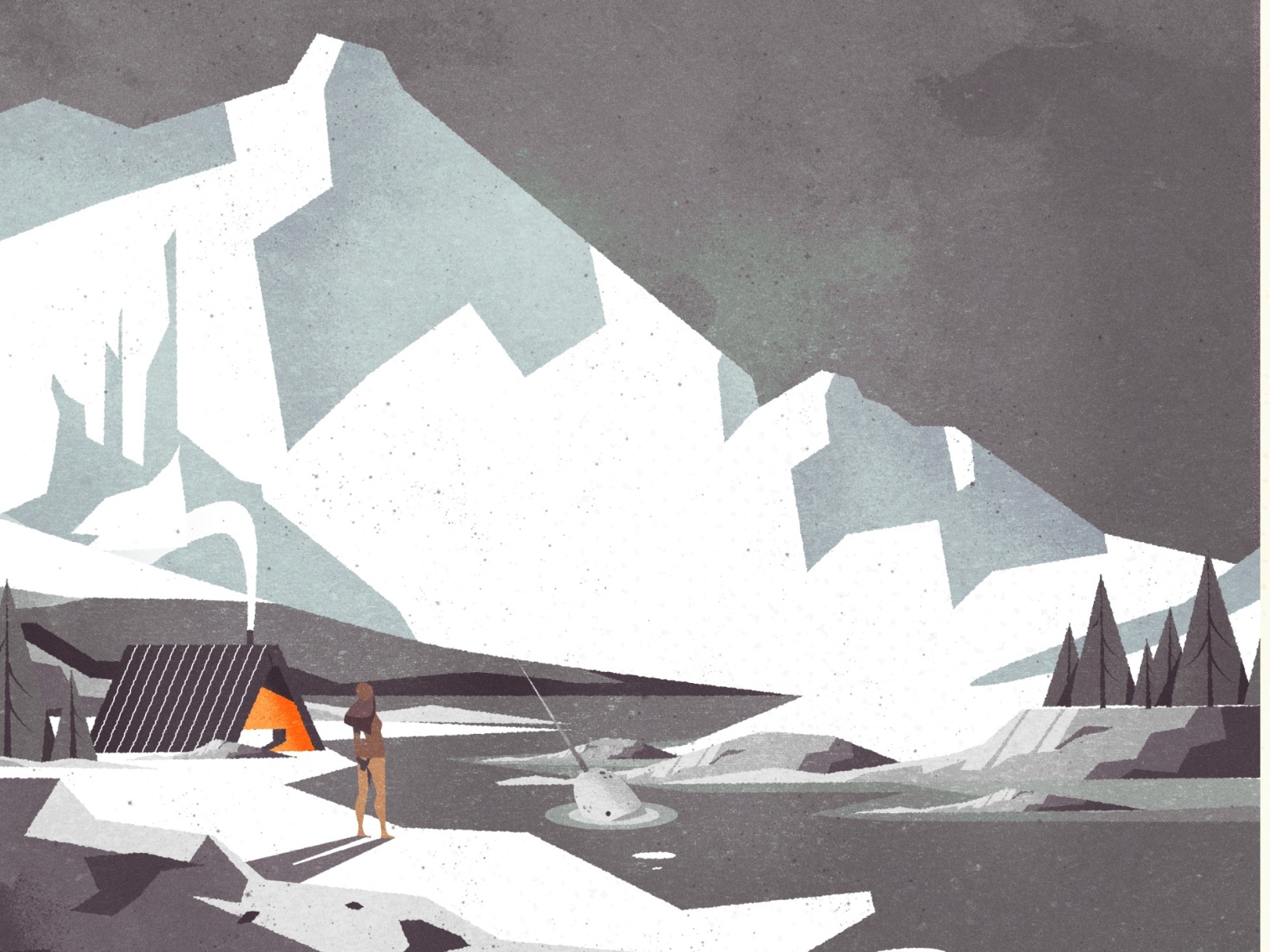 Winter meeting photoshop mountain nature illustrator minimalist textur.jpg