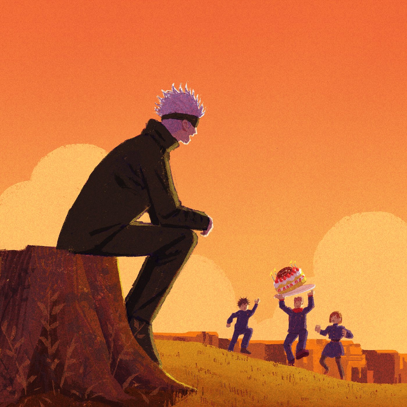 anime fanart gojosatoru itadoriyuuji japan jujutsu JujutsuKaisen 五条悟 呪 (3).jpg