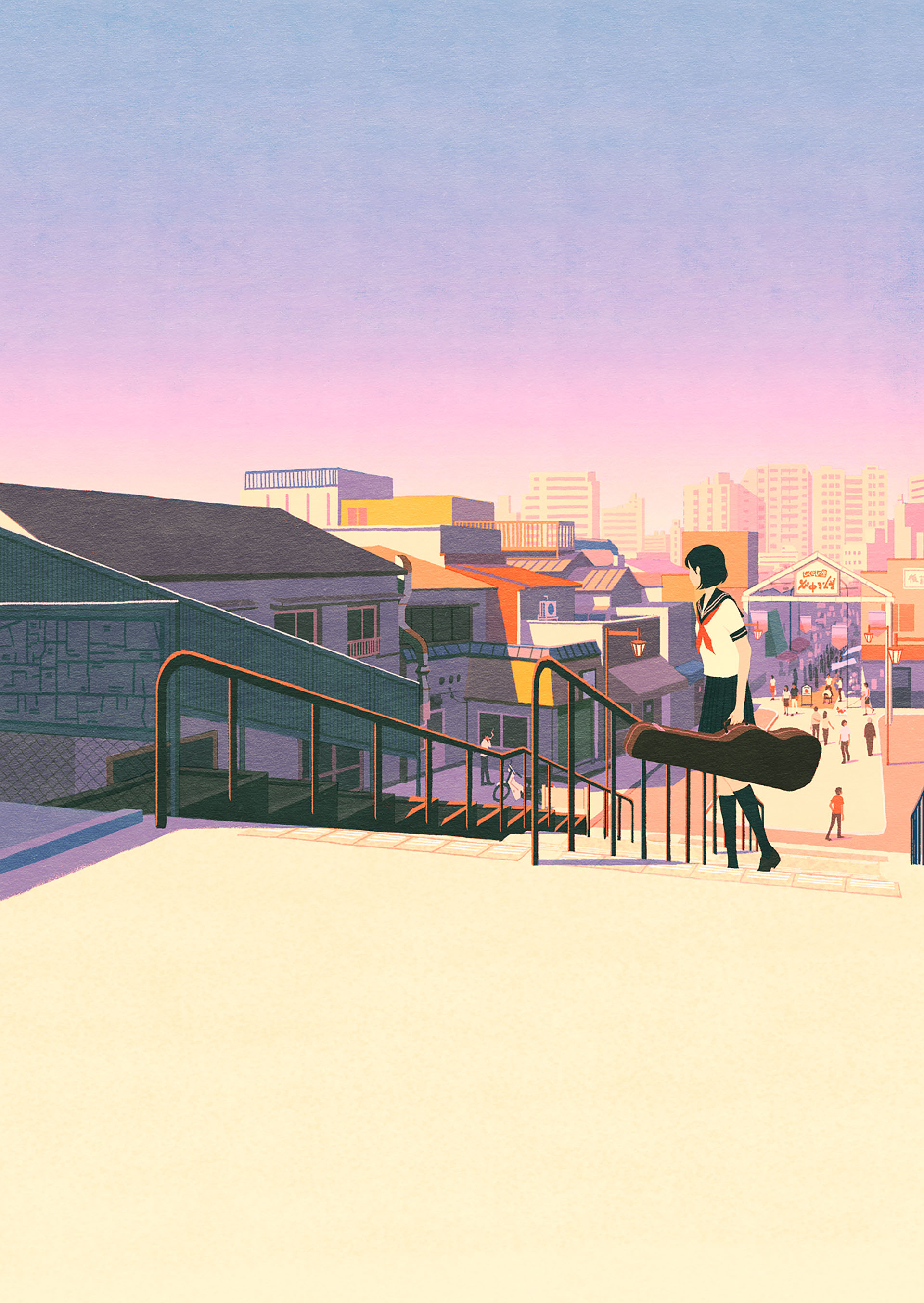 book city guitar highschoolgirl japan Landscape music shoppingstreet s.jpg
