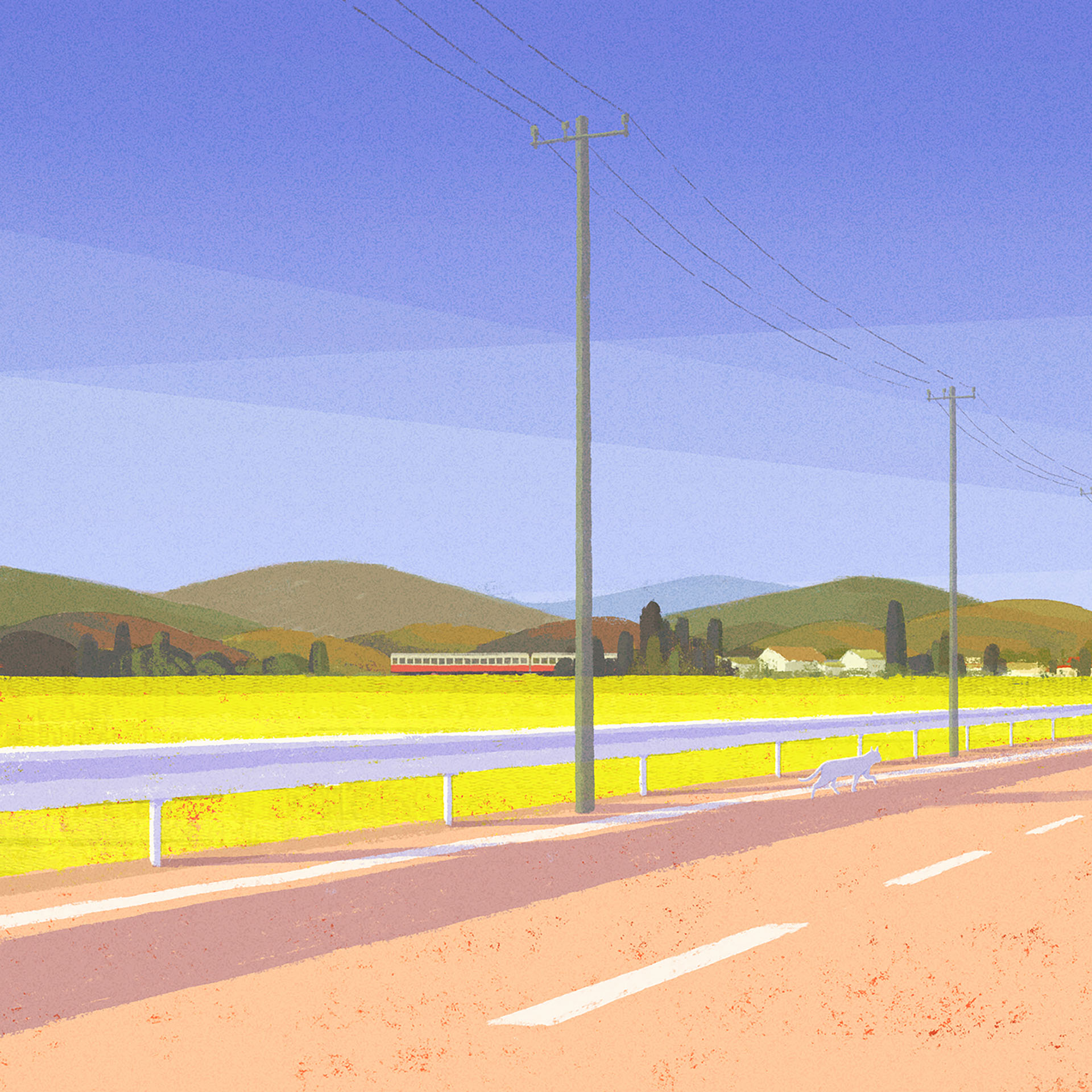 Cat girl japan Landscape Load mountain Nature school SKY train (3).jpg