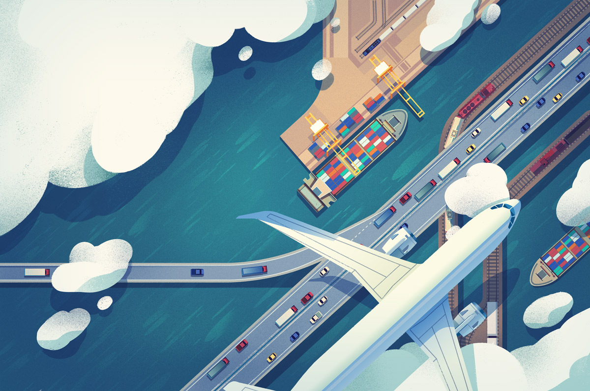 Aerial Birds Eye clouds industry plane roads sea shipping Transport Tr.jpg