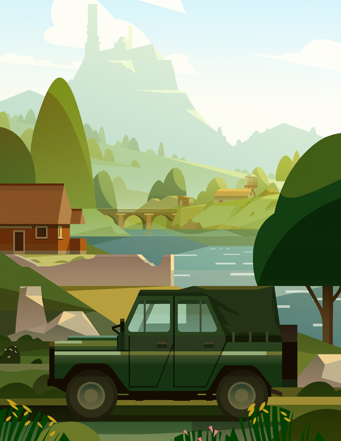 game orange green desert forest hills Landscape Vehicle jeep Van.jpg