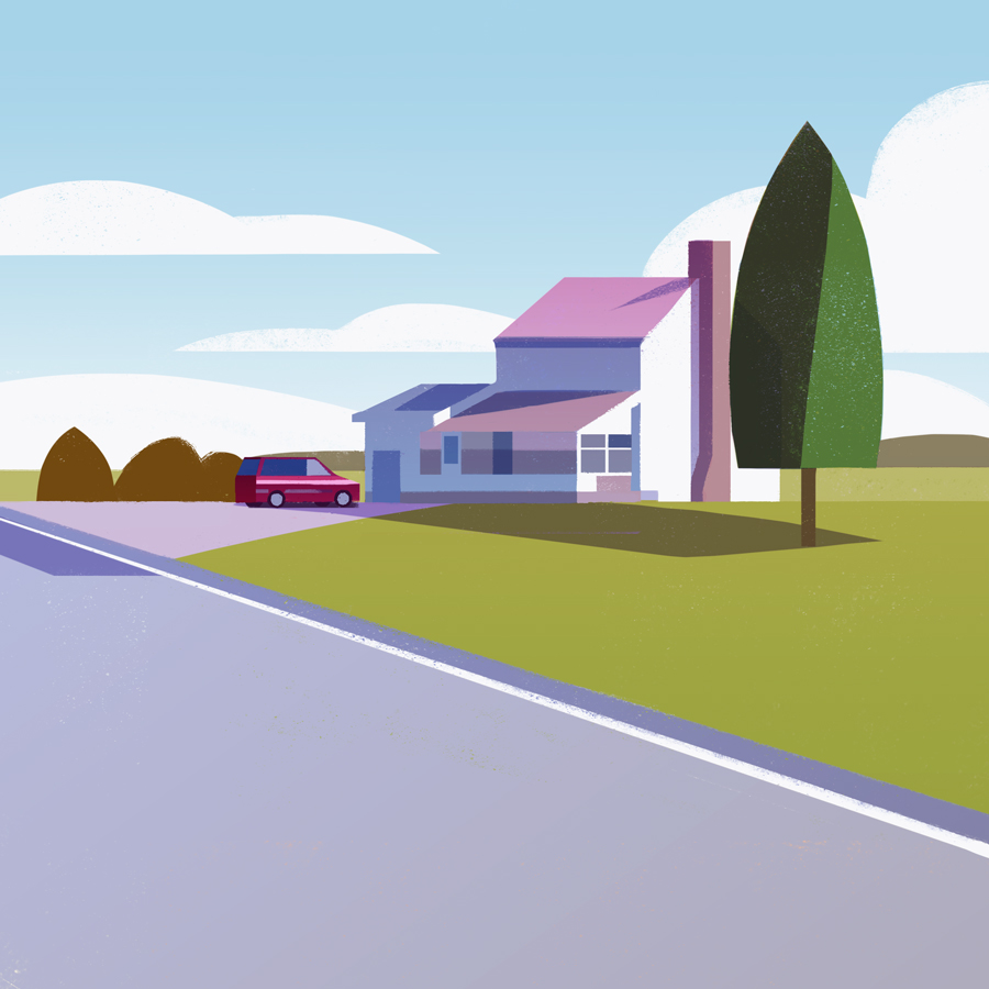 Landscape road Urban Nature trees house colorful world (5).jpg