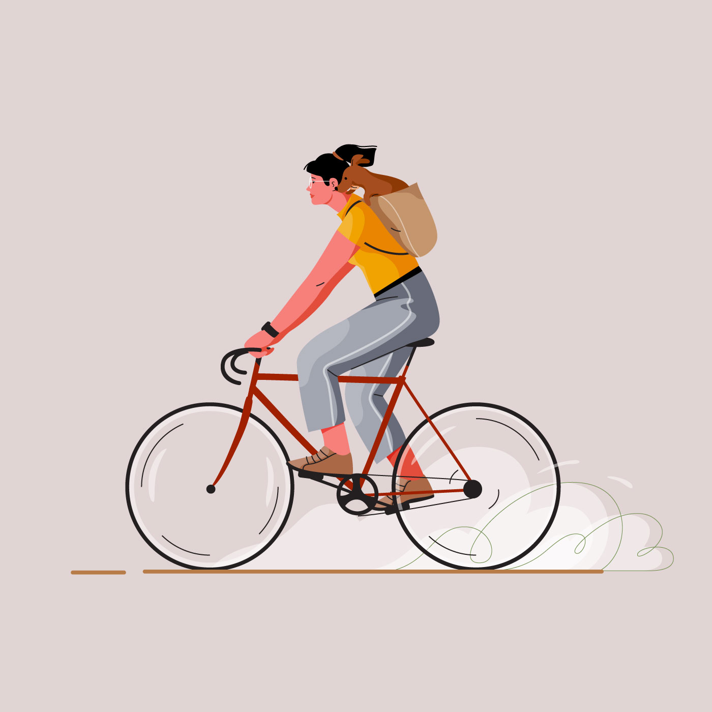 ILLUSTRATION  Drawing  Cycling women people graphic vector pastel Natu (2).jpg