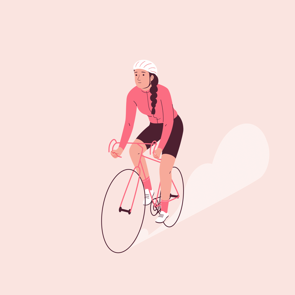 ILLUSTRATION  Drawing  Cycling women people graphic vector pastel Natu.gif