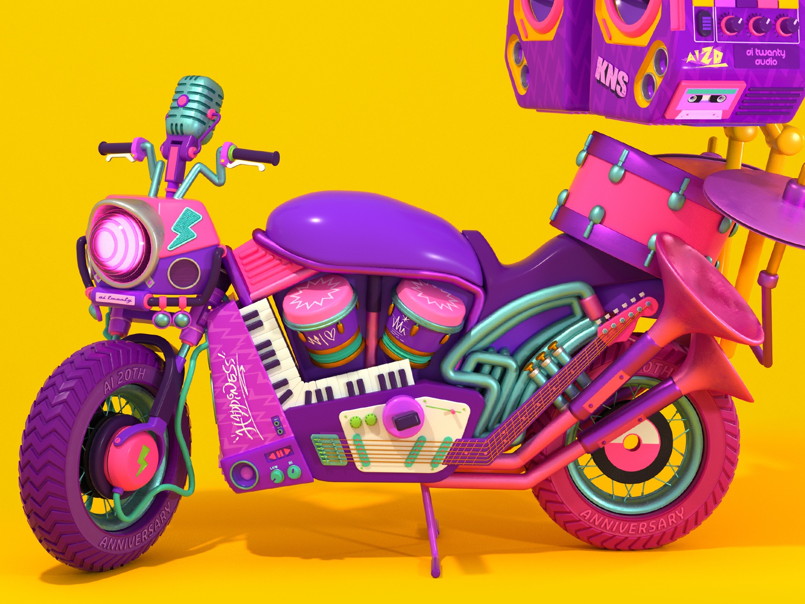 AI 20TH Anniversary Album  Details illustration design music vehicles.jpg