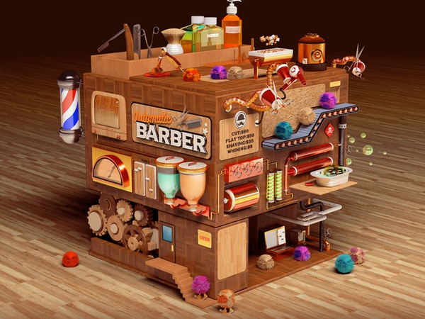 Automatic Barber type typography vray wood machine factory isometric 3.jpg
