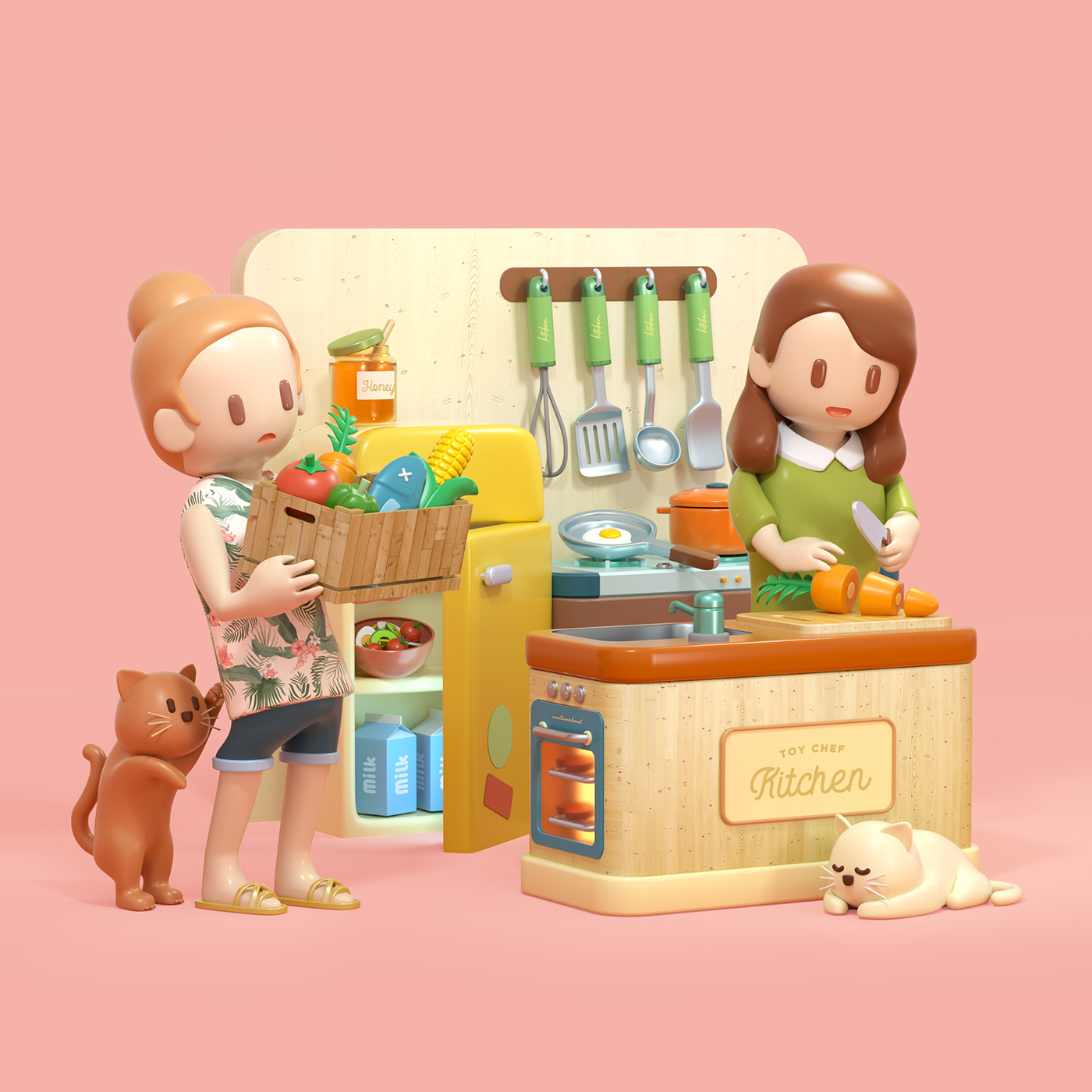 Character kids toy junior 3D cinema4d Miniature boy girl.jpg