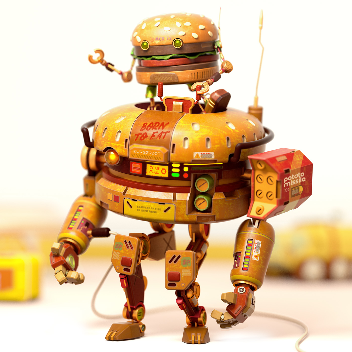 cinema4d octane robot burger monster gorilla monkey toy Character.jpg
