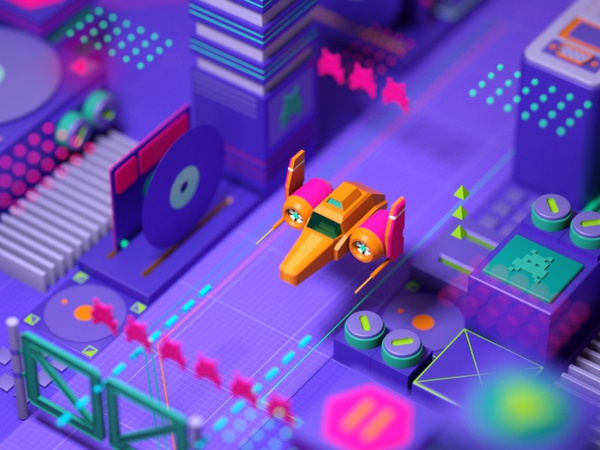 Cirquit Breaker game 80s animation octane cinema4d.jpg