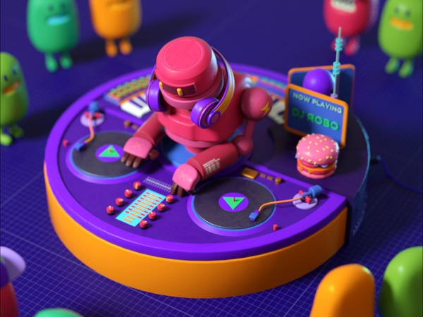 DISCO ROBOT robot 80s disco animation octane cinema4d.jpg