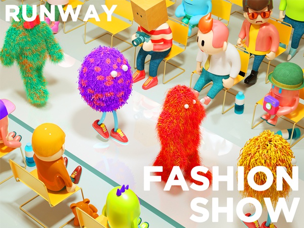 Fashion Show runway fashion character toy miniature color cg octane 3d.jpg