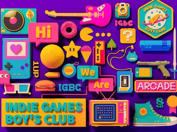 Indie Games Boys Club retro toy music nintendo octane c4d cinema4d.jpg
