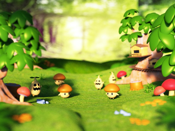 Logress Game App toy cute forest app game colorful render octane 3d c4.jpg