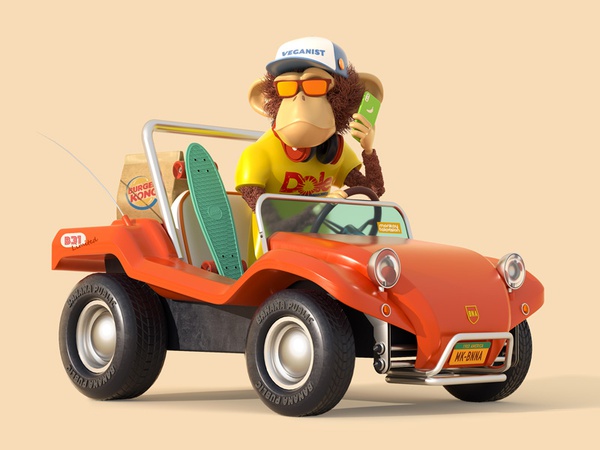 MonkeyBuggy car vehicle monkey character 3d cinema4d.jpg