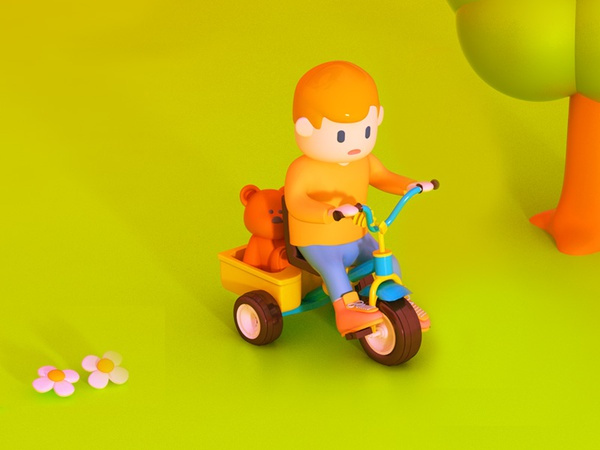 Morning Patrol low poly kid tricycle toy character render vray 3d c4d.jpg