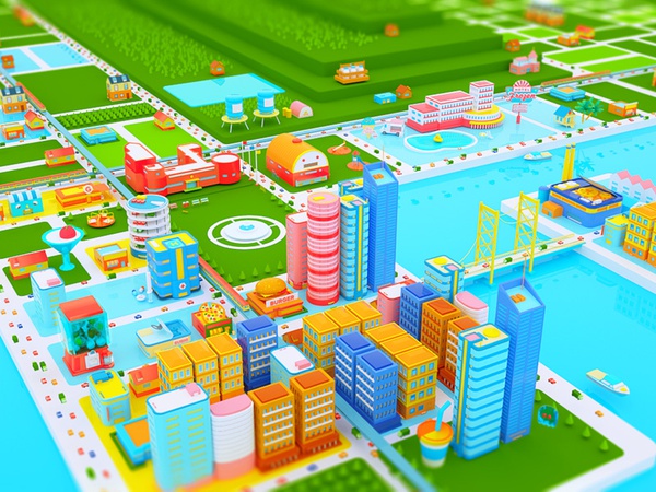 Toy City WIP low poly isometric town city octane 3d cinema4d c4d minia.jpg