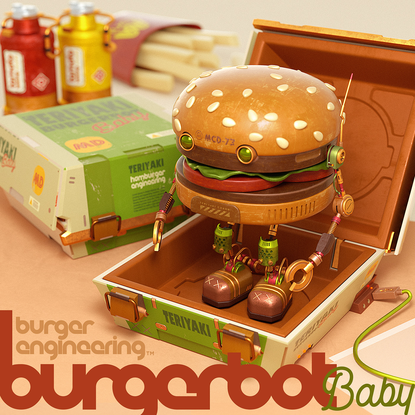 cinema4d c4d burger robot 3D (2).jpg