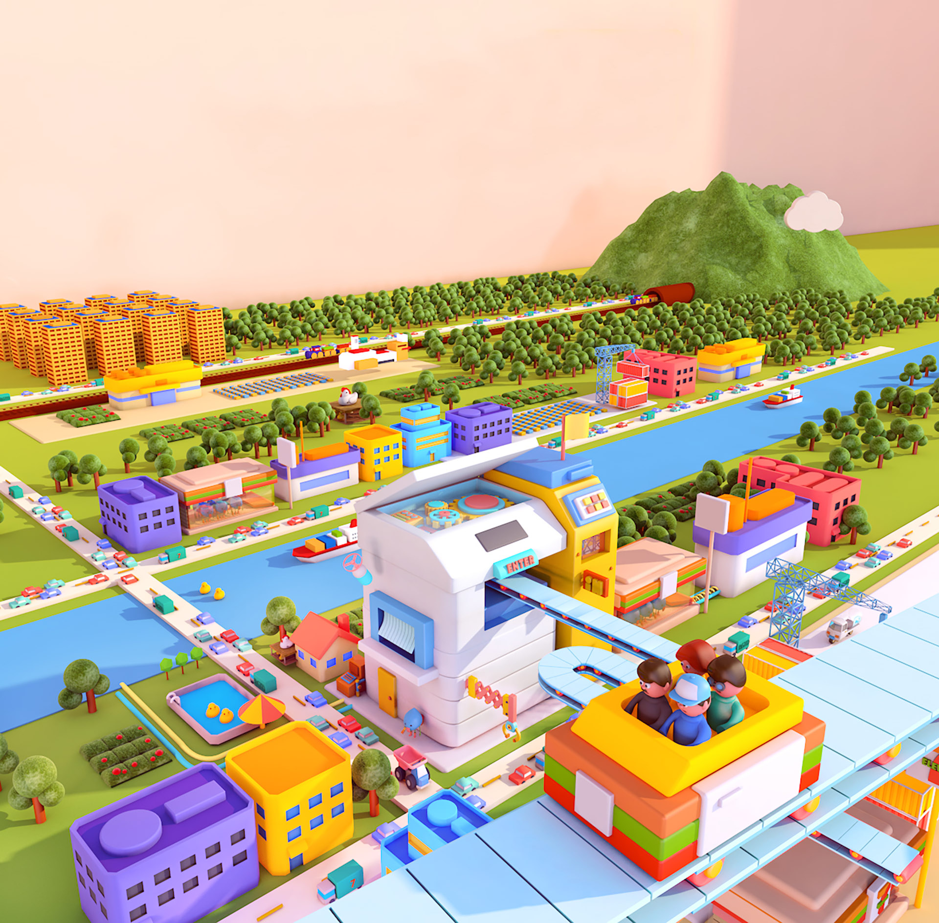 cinema4d toy Miniature 3D japan wallpaper c4d colorful LEGO Nintendo g (4).jpg