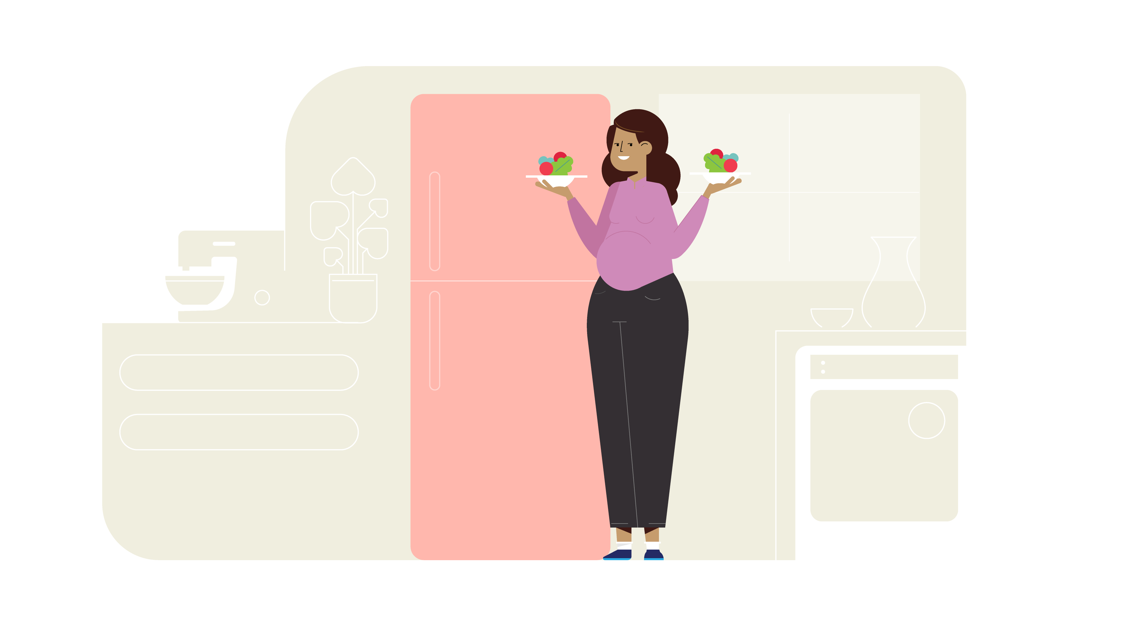 characters people motion explainer Bank characterdesign pregnant Food (6).png